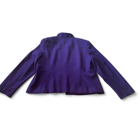TALBOTS Women’s Size 20 Zipper Italian With Lining Blend Wool Purple Jacket - Picture 6 of 9